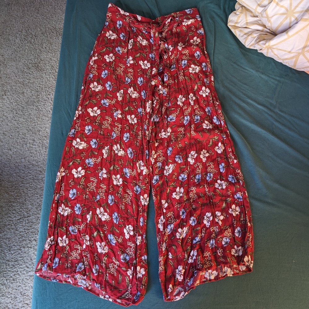 EUC American Eagle Wide Leg Pants Floral M
